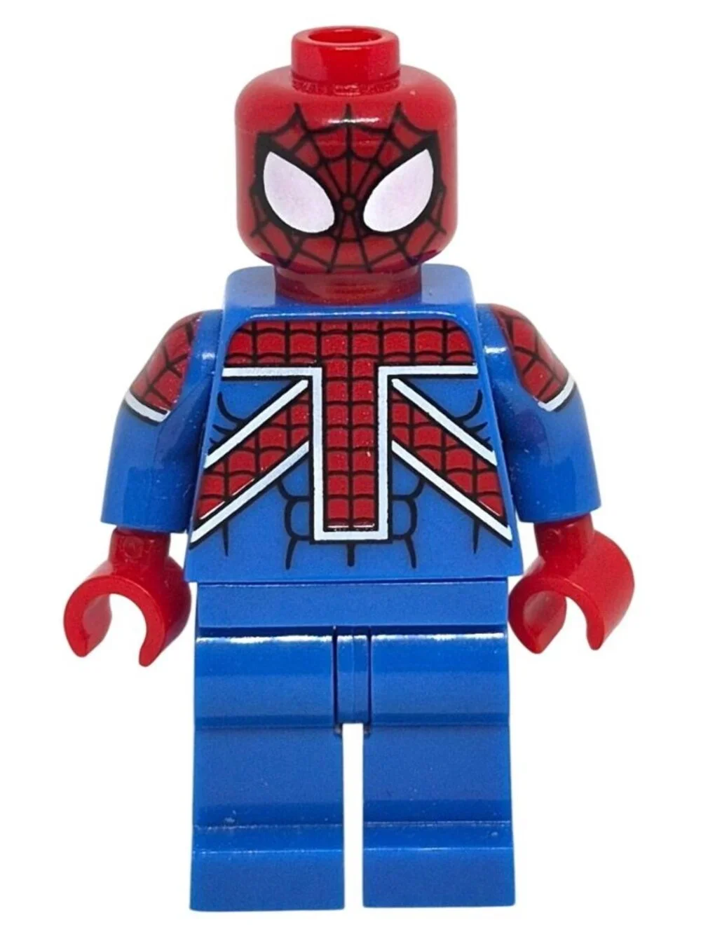 Union Jack Spider-Man Mini Figure Block Toy Collectible With Detailed Web Design